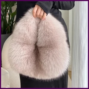 Moda Bolsos de media luna de felpa suave para mujer diseñador mullidos de piel sintética dama - Imagen 1 de 33