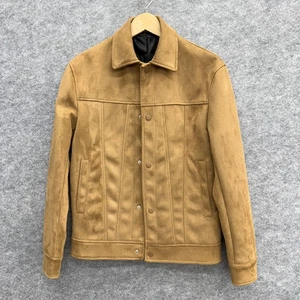 Chaqueta Bomber ZARA Para Hombre Bronceada Imitación Gamuza, Diseñador Informal, Botón 2 Bolsillos S NUEVA - Imagen 1 de 10