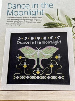 Dance In The Moonlight Luna Moth Cross Stitch Pattern Pages From Magazine - Image 1 of 3