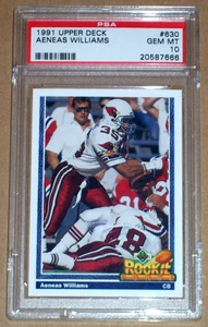 1991 Aeneas Williams rookie #630 Upper Deck PSA 10 Phoenix Cardinals - Picture 1 of 3