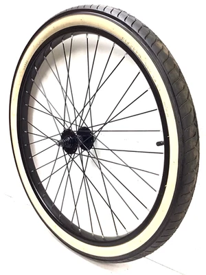 26" Beach Cruiser Bike Front Black Wheel with 2.125" Whitewall Tire Bicycle #A28 - Image 1 of 4