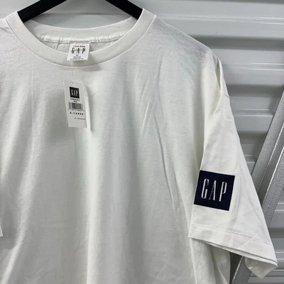 复古 GAP 促销礼品 T 恤白色美国制造 Deadstock 90 年代单针 — 第 1/4 张图片