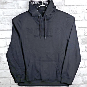 Buffalo David Bitton Hoodie Men's XL Black/Black Logo Sweatshirt Pocket Casual - Picture 1 of 8