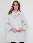 Womens Long Coat - Silver Winter Jacket - Roll Neck - Casual Work Wear | NONI B