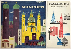 1964 Hamburg and its Beautiful Environs Foldout Map AND 1968 Munchen Brochure - Picture 1 of 8