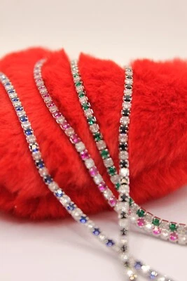 EXPLOIT ARGENTI BRACCIALE TENNIS ARGENTO ZIRCONI COLORI ALTERNATI MM 2,5 CM 16-18,50 EXPLOIT