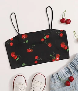 New Girls Cherry Print Top Pick your size - Picture 1 of 3