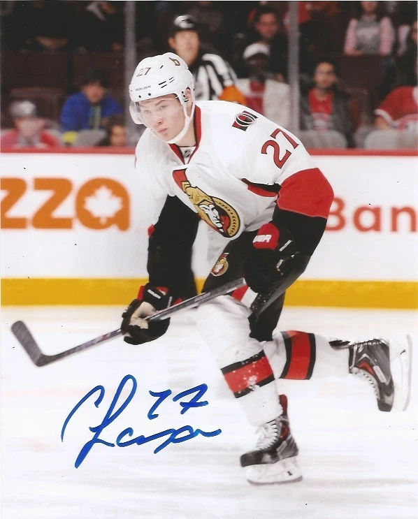 Foto autografada assinada por Ottawa Senators Curtis Lazar 8x10 certificado de autenticidade - Imagem 1 de 1