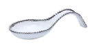 Pampa Bay Salerno Porcelain Spoon Rest, White/Silver (CER-2430-W)