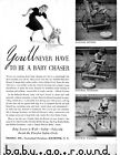 Baby Go Round Print Ad 1941  Mother Chasing Baby Baby Walker