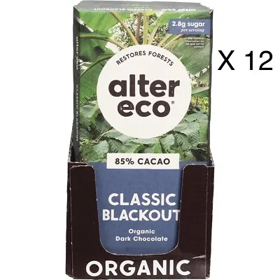 Alter Eco - Classic Blackout Organic Dark Chocolate ~ 85% Cacao - 12x80g • 86.95$