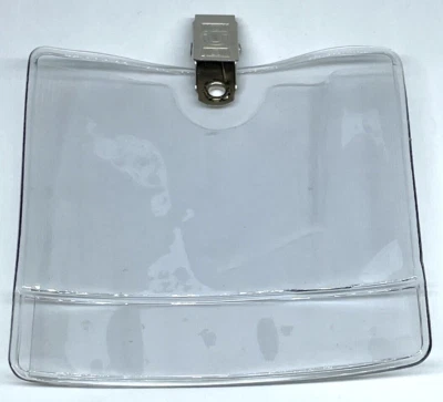 Porta Insignia Identificación Ranura Título Clip Coimán Vinilo Transparente Horizontal LOTE de 499 Foto 1 de 3