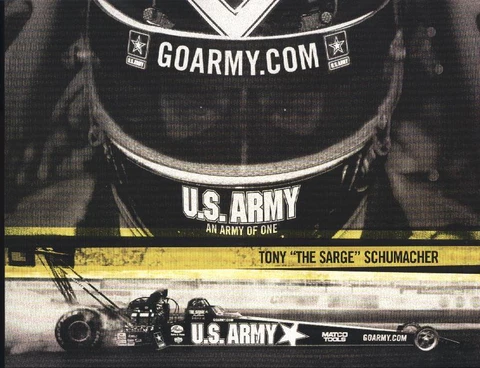 2002 Tony Schumacher U.S. Army Top Fuel NHRA postcard Cover