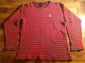 Vintage Polo Jeans Co Ralph Lauren Red Striped XL Long Sleeve Shirt - Picture 1 of 7