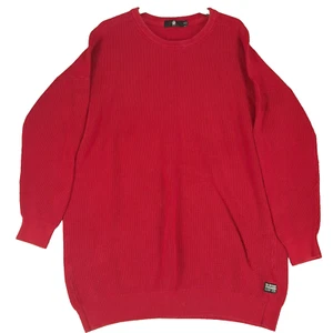 G-STAR RAW Jumper Size M Red THUXA KNIT 100 % Cotton Tight Knit Long Sleeve - Picture 1 of 8