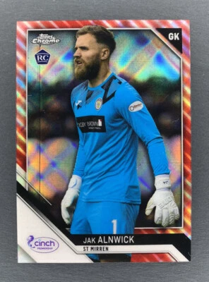 2021 Topps Chrome SPFL Scottish Premier League Red Refractor /5 Jak Alnwick RC - Image 1 of 4