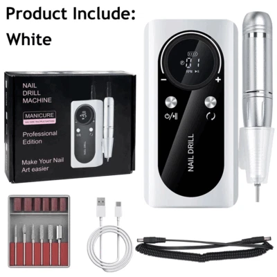Taladro de uñas eléctrico recargable 45000 RPM máquina portátil manicura pedicura kit Foto 1 de 4