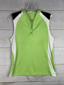 Izod Top Womens S Polo Green White PerformX Cool FX Sleeveless Golf Stretch - Picture 1 of 7