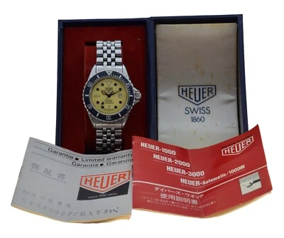 Relógio Heuer Pre-Tag Luminous 1000 Series SS 32mm tamanho médio! Ref: 980.115N com B+P! - Imagem 1 de 4