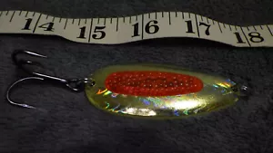 Vintage Fishing Lure Spoon Blue Fox Rattlin' Pixee 7/8 Oz Light Gold Silver - Picture 1 of 3