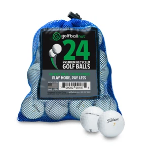 Golf Ball Nut Used Recycled Titleist Velocity Golf Balls Mint with Mesh Bag - Picture 1 of 4