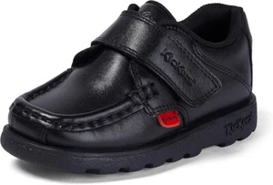 Kickers FRAGMA STRAP Infantes Niños Cuero Inteligente Zapatos Escolares Negros UK5 - Imagen 1 de 4