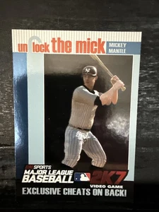 MICKEY MANTLE 2007 TOPPS UNLOCK THE MICK 2K7 VIDEO GAME BASEBALL CARD #5 - Picture 1 of 2