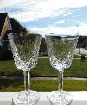 2 COPAS DE VINO WATERFORD LISMORE 5 7/8" CLARET Foto 1 de 2