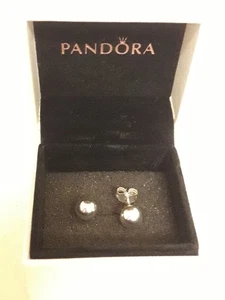 Genuine Pandora Sterling Silver, Large Ball Stud earrings, Ale S925, Boxed - Picture 1 of 16