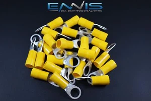 4 GAUGE VINYL 1/2 RING 5 PK CRIMP TERMINAL CONNECTOR AWG GA CAR EYE YVRT412 - Picture 1 of 4