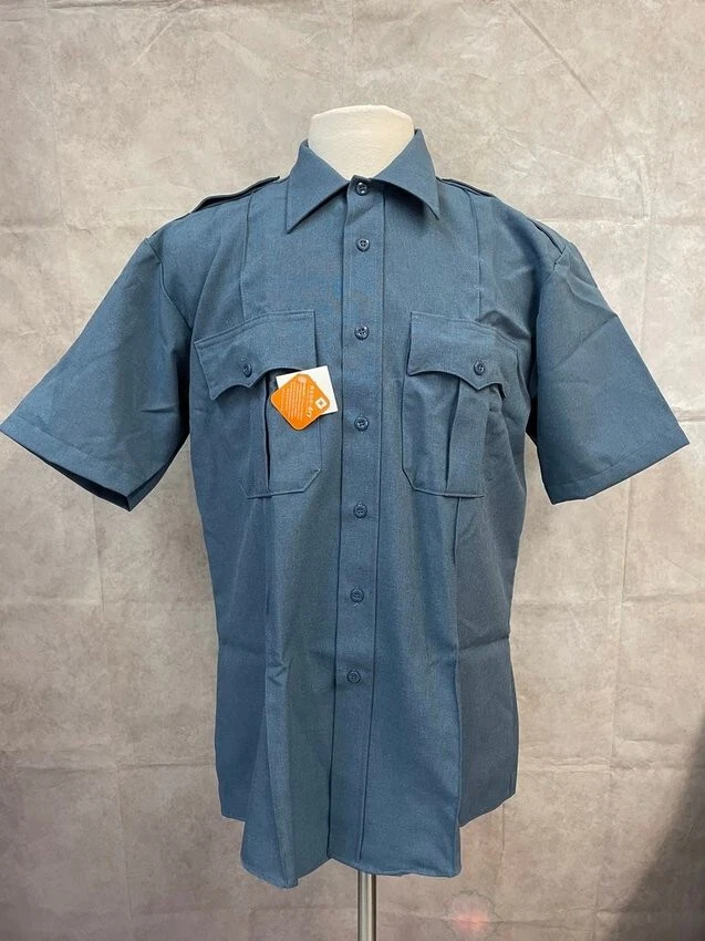 Camisa azul manga larga Elbeco TexTrop Nano-Dry para hombre talla 16 1/2 Foto 1 de 4