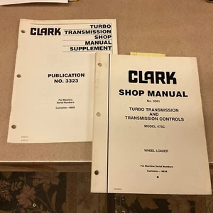 Clark TURBO TRANSMISSION SHOP REPAIR SERVICE MANUAL+SUPPLEMENT 475C WHEEL LOADER - Picture 1 of 7