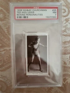 1938 WA&AC Churchman Boxing Personalities Ted (Kid) Lewis #25 PSA 7 NM - Picture 1 of 2