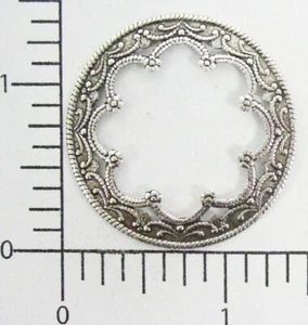 21134 2 Stck. Matt Silber oxidiert viktorianisches Ornament Schmuck Fundstücke - Bild 1 von 1