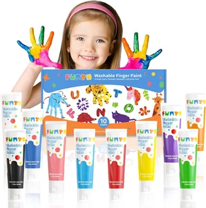 Washable Finger Paint for Kids, Safe & Non-Toxic Finger Painting for Toddlers 1- - Picture 1 of 8
