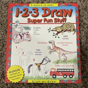 1-2-3 Draw Super Fun Stuff by Freddie Levin (2002, Spiral) - Picture 1 of 6
