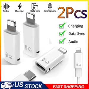 2*USB Type C Female to for ios Male Adapter For iPhone 14/13/12/11/XR/XS/SE 3 - Picture 1 of 11