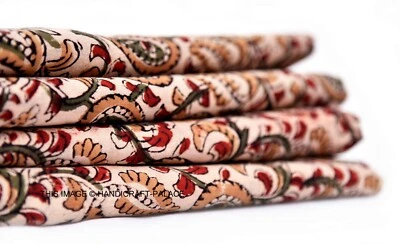 Indian Hand Block Print 100% Cotton Running Dressmaking Fabric Sewing By 3 Yard - Image 1 of 3