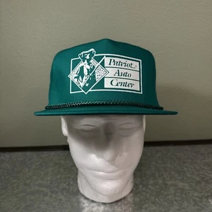 Vintage Patriot Auto Center Rope Snapback Hat Rhode Island Green Cap - Picture 1 of 17