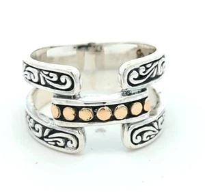 Video Samuel B Behnam 18K Gold 925 Sterlingsilber Band Ring Designer Handwerker - Bild 1 von 3