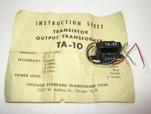 One Stancor Chicago Standard TA-10 Transistor Output Transformer NOS - Picture 1 of 3