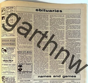 ADOLPH RUPP 1977 TODESANZEIGE * KENTUCKY WILDCATS BASKETBALL NACHRUF - Bild 1 von 1