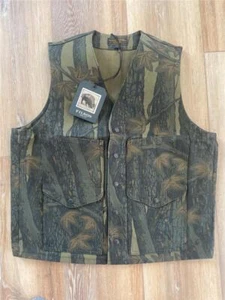 FILSON Rugged Twill Cruiser Vest L Maple Bark Camo Hunting MSRP $260 Snap Front - Picture 1 of 6
