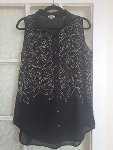 River Island Beaded Embellished Blouse Size 14 - Picture 1 of 5