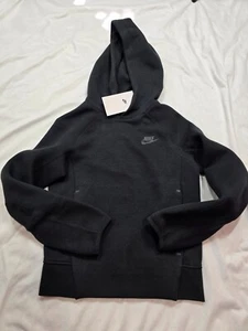 Nike Sportwear Tech Fleece Black Hoodie Pullover Sweatshirt FD3291-010 Kids S - Picture 1 of 6