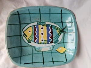 Charming Eric Leaper Cornish Newlyn fish design studio pottery platter | dish - Picture 1 of 10