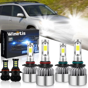 6X Bright LED Headlight + Fog Lights For Toyota RAV4 2006-2009 2010 2011 2012 - Picture 1 of 8