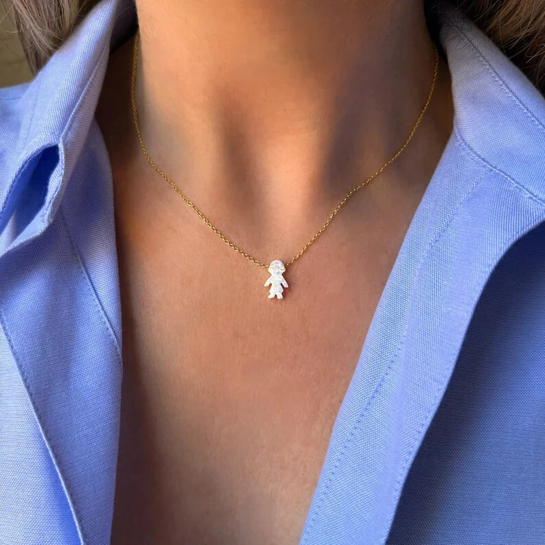 Colgante con forma de ópalo de fuego Reiki curativo para mujeres delicado collar simple Foto 1 de 1