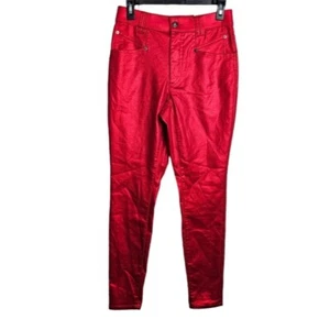 INC Denim Damen glänzend rot Denim Stretchhose dünn hoch mit Etikett Größe 4/27 - Bild 1 von 12