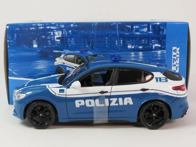 Auto Polizia Alfa Romeo Giulia / Stelvio assortite Burago scala 1 24 scatola